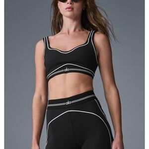 Alo Airbrush Heart Throb Bra- Black/White